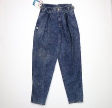 NOS Vintage 90s Streetwear Mens 31x36 Acid Wash Pleated Side Buckle Denim Jeans - £70.02 GBP