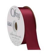 Offray Berwick 1.5&quot; Wide Double Face Satin Ribbon, Wine Red, 50 Yds - £15.57 GBP
