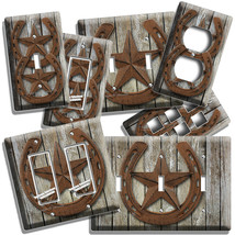 Rustic Western Cowboy Lone Star Horseshoe Light Switch Outlet Wall Plates Decor - £9.58 GBP+