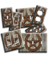 RUSTIC WESTERN COWBOY LONE STAR HORSESHOE LIGHT SWITCH OUTLET WALL PLATE... - £14.41 GBP+