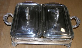 Silver plate 2  1 qt Glass casseroles Great condition Vintage - $46.00