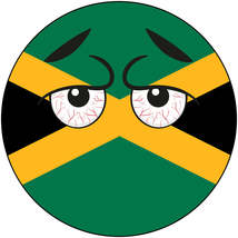 Jamaica Country Ball Bloodshot Googly Eyes Vinyl Decal 6 inches wide - £7.85 GBP+