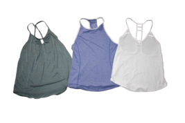 Women’s Lululemon Athletic Tank Tops Lot Of 3 Size Small 4/6 Blue White ... - £35.38 GBP
