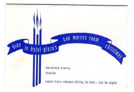 San Marcos Room Christmas Menu Hotel Plaza Union Square San Francisco CA 1958 - £42.94 GBP