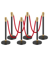 VEVOR Stanchions and Velvet Ropes, 6 Pcs Crowd Control Barriers, Stainle... - $92.99