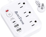 Power Strip Surge Protector With Usb-C (3.0A), 5 Ft Flat Extension Cord,... - $25.99