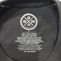 DOM RN#90681 Skull/Flowers Men's Black Cotton Graphic T-Shirt Short Sleeve Large image 3