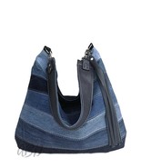 Recycled Denim Shoulder Bag: Handmade Jeans Purse with Pockets - $2,484.45 MXN