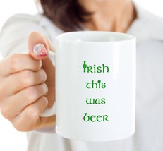 Irish This Was Beer Mug Celtic Knots Green Coffee Cup White Ceramic 11oz 15oz - £15.14 GBP