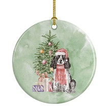 Cocker Spaniel English Black Parti Christmas Presents and Tree Ceramic Ornament  - £27.39 GBP