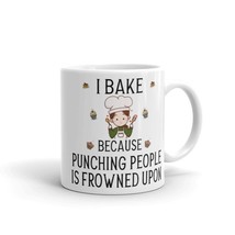 I Bake Because Punching People is Frowned Upon Mug | baker gifts | coffee mug |  - £14.68 GBP