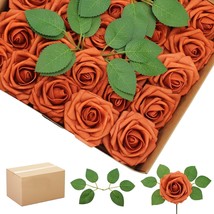 WANTMAZOR 200PCS Artificial Flowers Burnt Orange Roses Centerpiece - $47.50