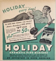 1949 Print Ad Holiday Tobacco Aromatic Pipe Mixture Man Smokes Richmond,VA - $13.93