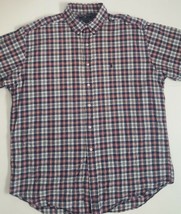 Ralph Lauren Sport Mens Shirt XL Red Blue Plaid 100% Cotton Short Sleeve  - £1.56 GBP