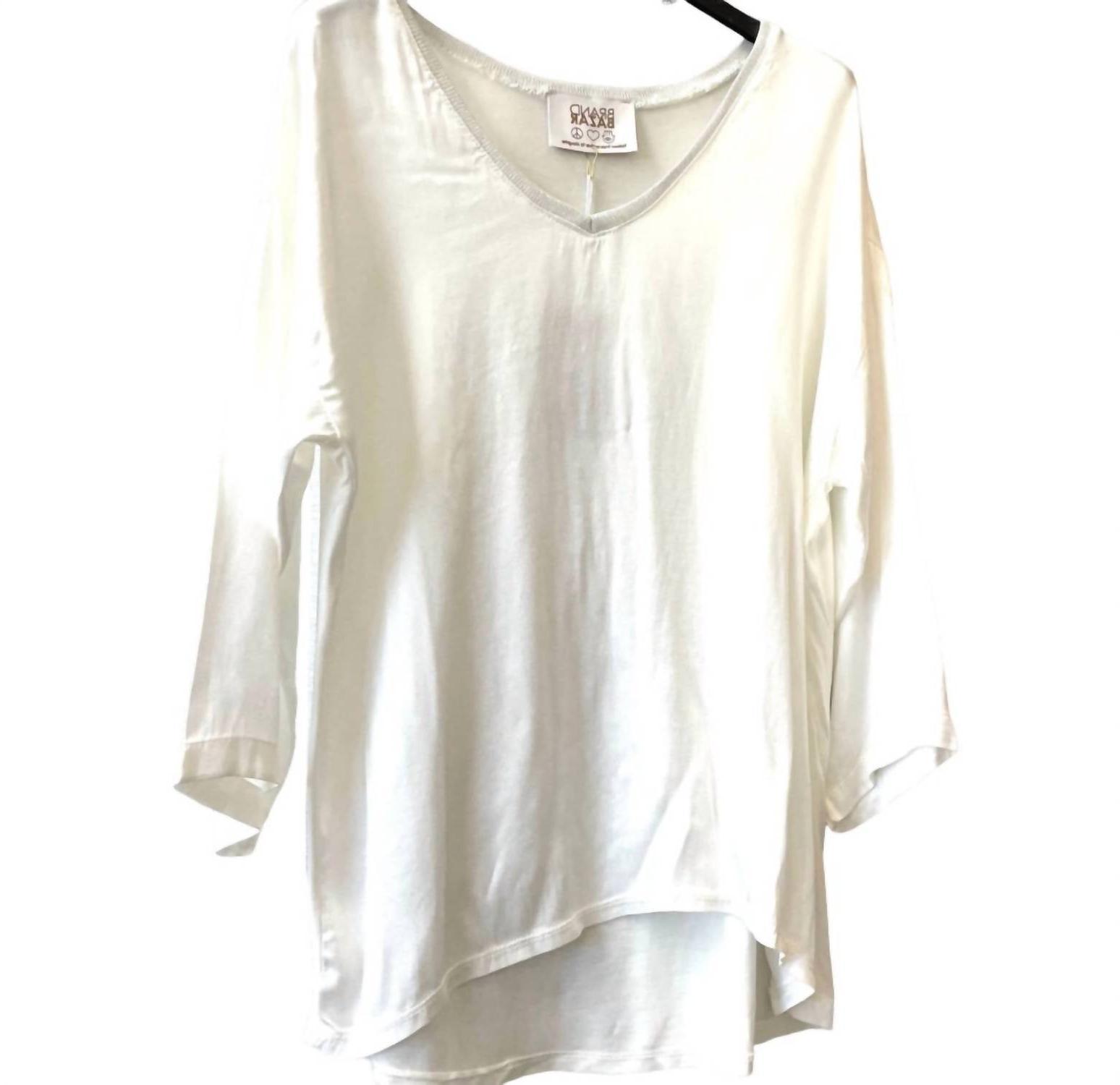 Brand Bazar Satin V-Neck Top One Size Size One Size - $77.22