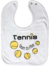 100% Cotton Born to Play Tennis Bib - 3pc/pack - $14.99