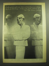1945 Saks Fifth Avenue Furs Ad - mood of a gala season, Sophie and Omar Kiam - £14.55 GBP