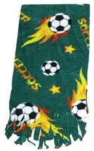 Soccer Ball Fleece Scarf - Green - $9.99