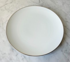Vintage Noritake Colony 5932 China Japan Dinner Plate White Platinum Tri... - £14.81 GBP