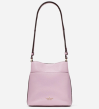 New Kate Spade Leila Small Bucket Bag Pebbled Leather Quartz Pink - £91.03 GBP