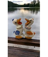 Vintage Anthropomorphic Happy Ducks W/Collars Circus Salt &amp; Pepper Shakers - $24.51 CAD