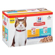 12 pk Hill&#39;s Science Diet Senior 7+ Wet Cat Food Pouch Chicken And Tuna 2.8 oz - £22.02 GBP