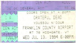 Grateful Dead Concert Ticket Stub Juillet 13 1994 Highgate Vermont - £40.63 GBP