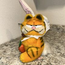VINTAGE 1981 GARFIELD PLUSH Easter Bunny Cartot  Fluffy Tail Stuffed Ani... - $13.25
