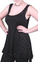 Women&#39;s In Gods Hands Black Clemence Studded Tank Top Cami NWT - £23.27 GBP