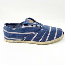 Toms Cardones Navy Washed Stripe Rope Womens Size 9 Canvas Flat Shoes - £27.90 GBP