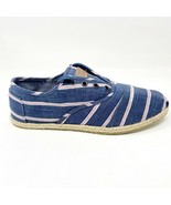 Toms Cardones Navy Washed Stripe Rope Womens Size 9 Canvas Flat Shoes - $47.95 CAD