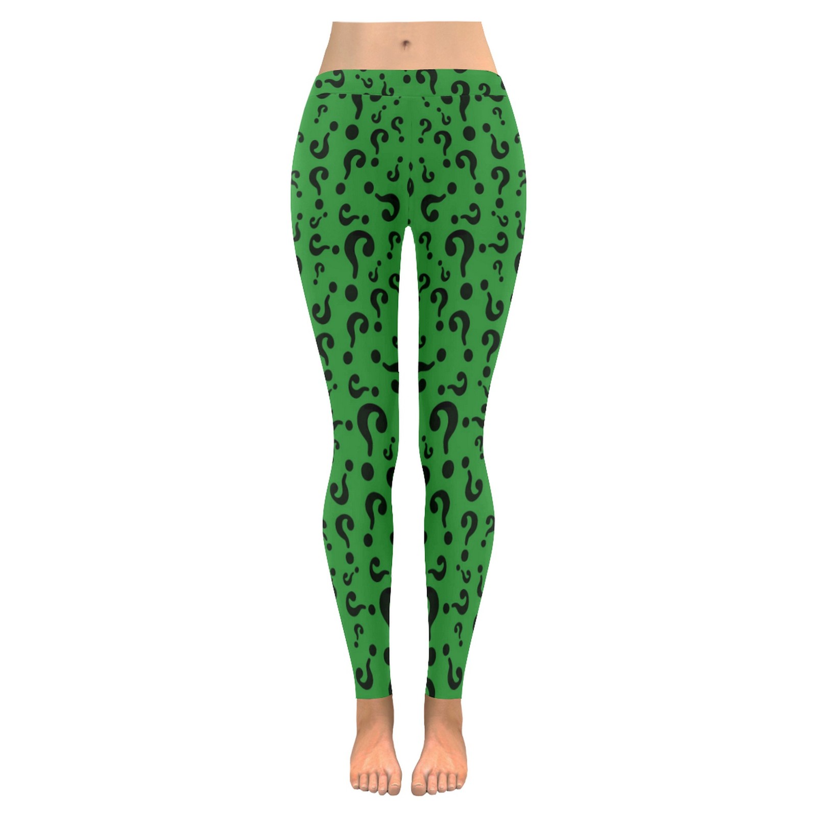 Women's Green Riddler Question Challenge All Over Low Rise Legging