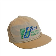 Unity Grain and Supply Co Hat 5 Panel Ball Cap Light Tan Snapback Adjust... - $19.94
