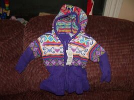 The Children's Place Purple Zip Up Sweater Jacket Size 6-9 months NEW LA... - $18.90