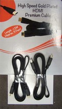 2 GOLD PLATED HDMI PREMIUM CABLE 5 foot tv cord HIGH SPEED H D M I CABLE... - $6.60