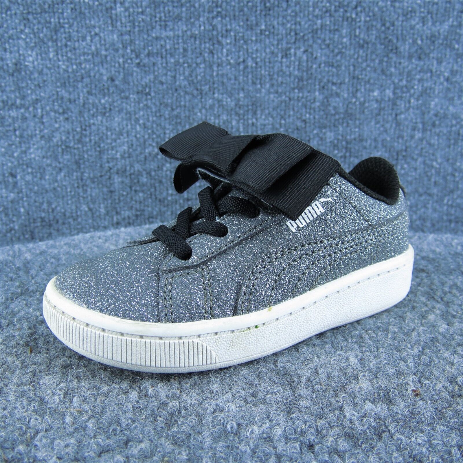 PUMA Girls Sneaker Shoes Silver Synthetic Hook & Loop Size T 7 Medium - $21.78