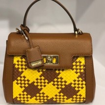 Michael Kors Karson Mini Th Woven Leather Satchel Bag Msrp $358 - £105.77 GBP