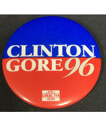 Clinton Gore Presidential Election Button Pin Campaign KG Blue Red Democrat - $11.88