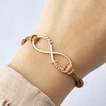 Personalized Infinity Name Bracelet Rose Gold Jewelry Gift for Moms &amp; Loved Ones - £30.51 GBP+