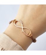 Personalized Infinity Name Bracelet Rose Gold Jewelry Gift for Moms &amp; Lo... - £30.53 GBP+