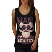 Wellcoda Man Or Mouse Gym Sport Womens Tank Top, Rodent Athletic Sports Shirt - £14.88 GBP+