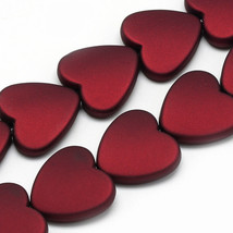 4 Large Heart Beads 20mm Rubberized Acrylic Deep Red Valentine&#39;s Jewelry... - £4.28 GBP