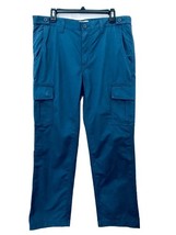 Rowm Mens Size 36x30 Blue Cargo Pocket Straight Leg Cotton Work Utility ... - $24.95