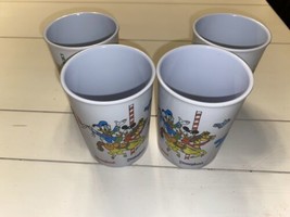 Walt Disney World Land Plastic Cup Kids Vtg Mickey Mouse Superware x4 Thailand - £19.65 GBP