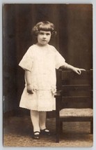 RPPC  Darling Edwardian Little Girl with Chair c1907 Postcard H30 - £5.53 GBP