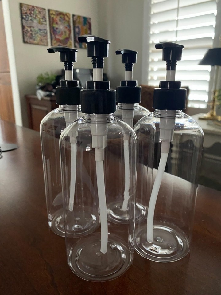 Empty Plastic Pump Bottles Dispenser 4 pack 16oz/500ml Portable 3&quot;L x 3&quot;... - $17.82