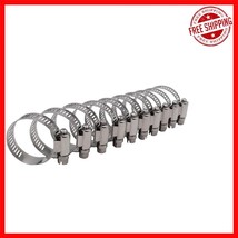 Durable 10 Piece Stainless Steel Hose Clamps - 1&quot; Adjustable Range, Wate... - $26.72