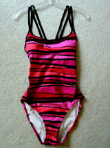 Ladies Swimsuit Size 10 SPEEDO 1 Pc Tank Red + Hot Pink + Black Print $8... - £21.23 GBP