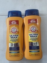Arm&amp;Hammer 15oz Ultra Max 3 In1 Body Wash Shampoo Conditioner Cool Water 2 Pack - £17.47 GBP