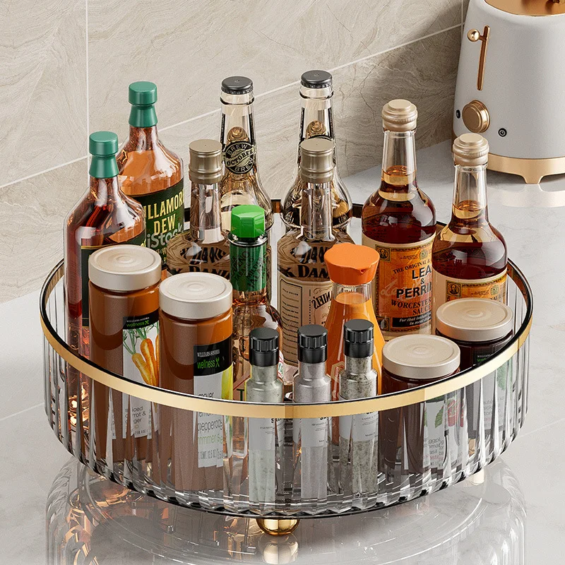 Rotating Cosmetic Organizer Light Luxury Perfume Skincare Organizer Transparent  - £18.78 GBP